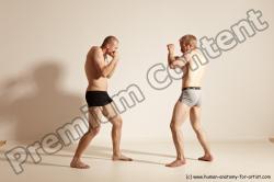 Underwear Martial art Man - Man White Moving poses Athletic Short Blond Dynamic poses Academic